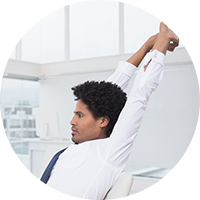 Stretching in the workplace circle image