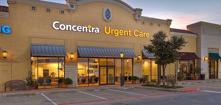 Concentra Las Colinas urgent care center in Irving, Texas.