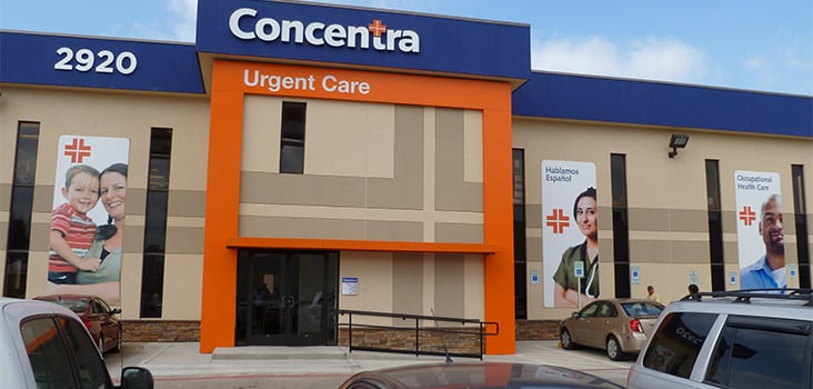 Concentra Stemmons urgent care center in Dallas, Texas.