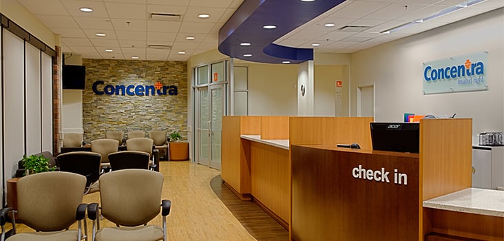 View of Concentra clinic waiting room
