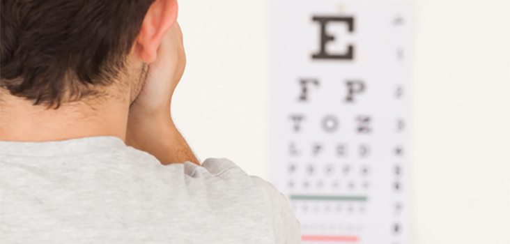 Man taking an eye exam