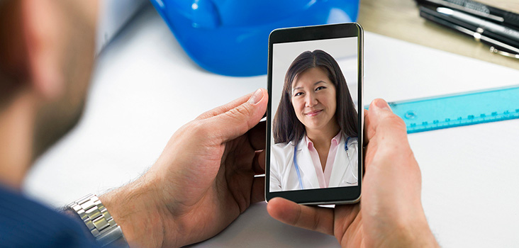 Man videochats with physician over the phone