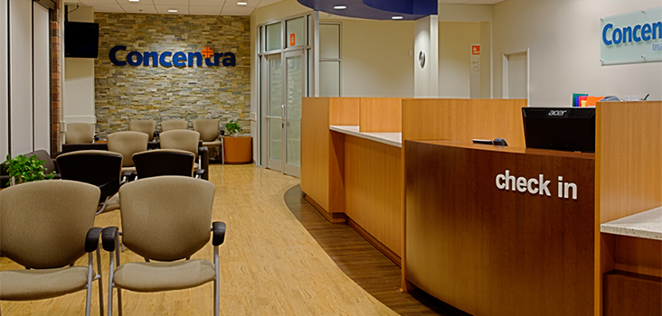 View of Concentra clinic waiting room