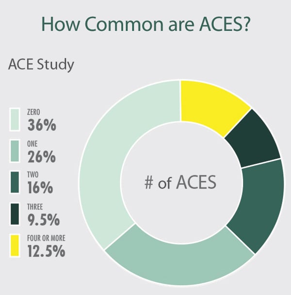 Circle graph describing the commonality of ACES
